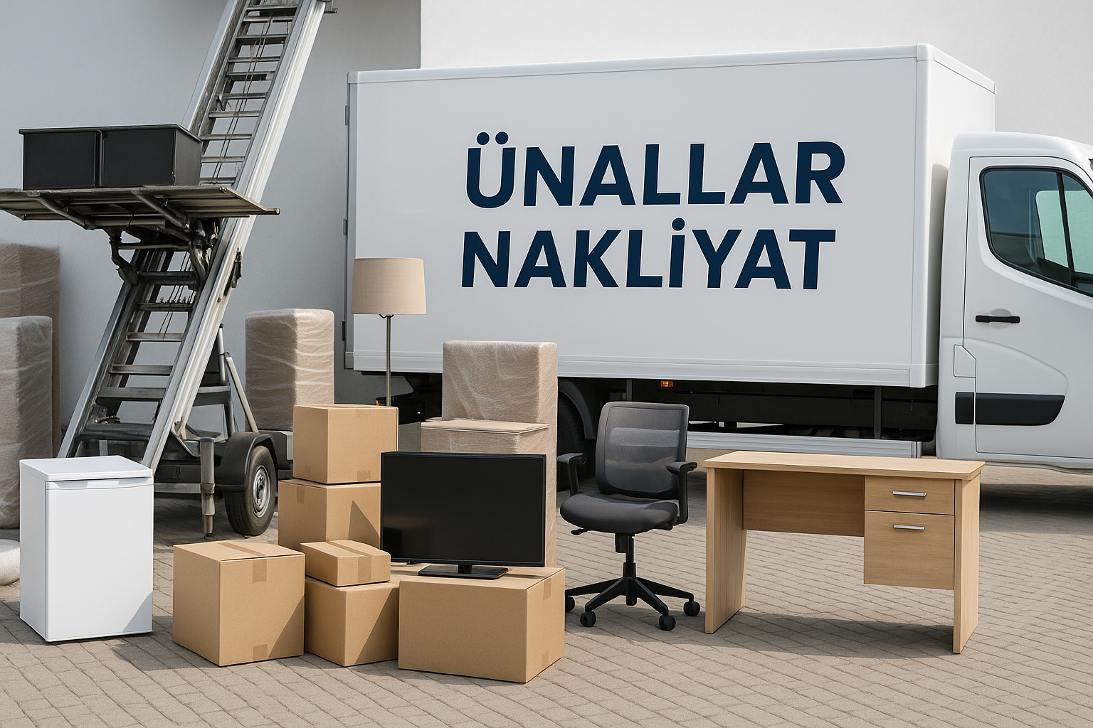 İzmir'deki taşımacılık hizmetleri için kullanılan profesyonel nakliye aracı.